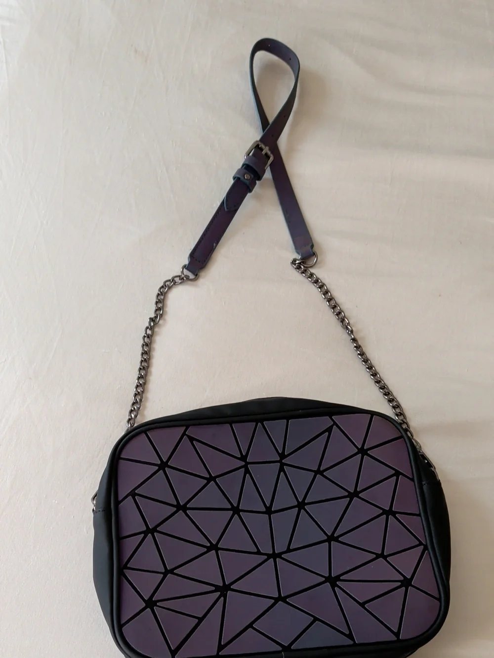 Purple Geometric Crossbody Bag by